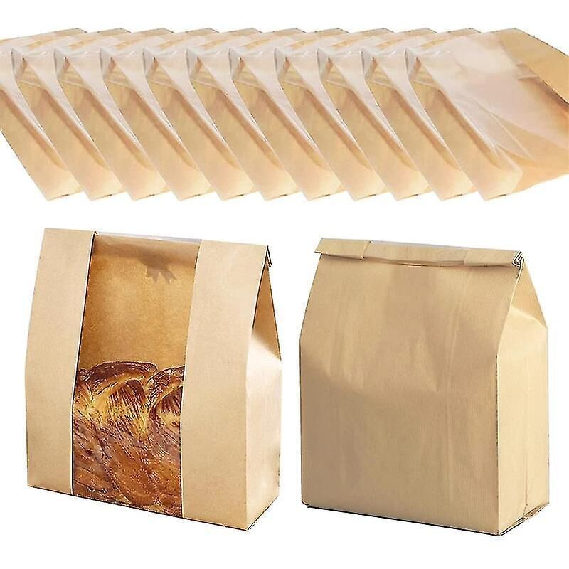 25 Papierbrottüten Mit Sichtfenster Für Sauerteigbrot Und Kekse