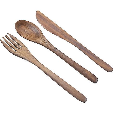 Set Aus 3 Holzlöffeln Und -gabeln