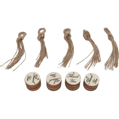 50 Dankeskarten Aus Holz Mit Hanfseil Für Selbstgemachte Geschenkkarten, Hochzeiten Und Partys