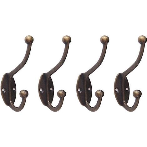 Set Aus 4 Vintage-wandhaken Für Kleidung, Hüte Und Andere Accessoires, Aus Metall. – 9,551 Cm