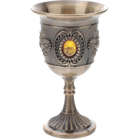 Weinglas Aus Zinklegierung, Zierlicher Weinbecher, Glashalter, Tischdekoration (bronze) – 8,00 X 4,20 X 4,20 Cm