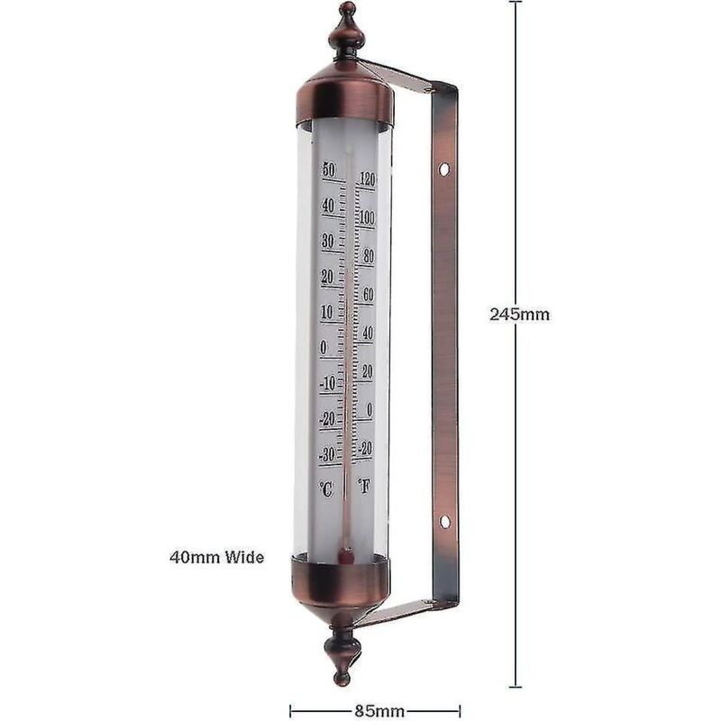 Außenthermometer Im Bronze-look - Elegantes Gartenthermometer, Ideal Für Den Außenbereich, Z. B. An Der Wand, Im Gewächshaus Oder In Der Garage.
