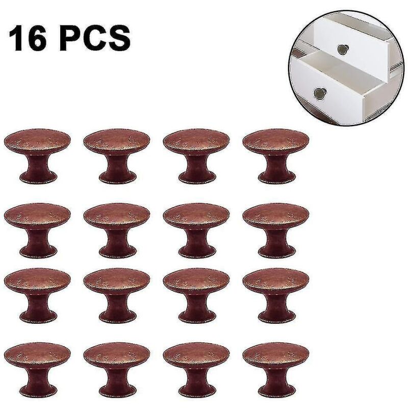 Schubladenknöpfe Und Griffe Im Vintage-stil Für Möbel Und Schubladen (set Mit 16 Stück), Rotbronze.