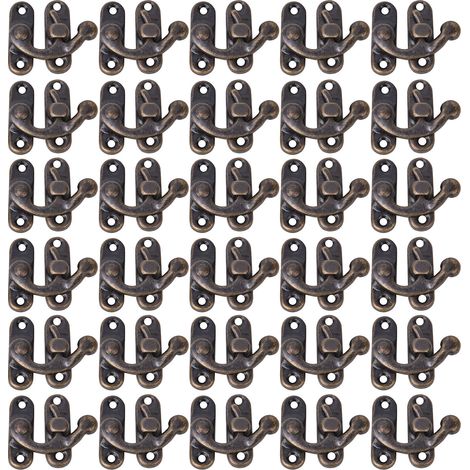 30 Vintage-schnapphaken Aus Eisen Für Schmuck- Und Geschenkboxen – 30er-packung, 3,2 X 2,8 Cm – Bronze – Linksverschluss