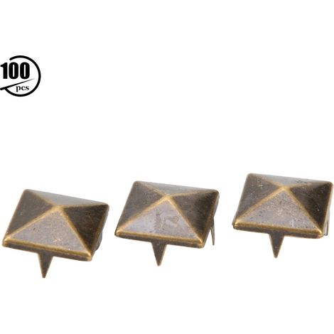 100 Stück 4-zackige Pyramiden-ohrstecker Aus Metall Für Schmuck, Kleidung, Schuhe, Handtaschen, Bronze, 12 Mm