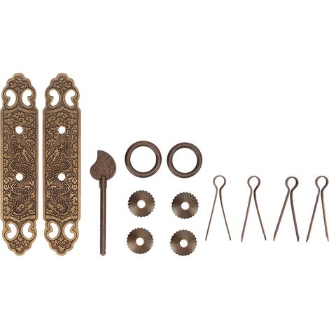 Sets Chinesischer Türgriffe Aus Bronze Und Messing Mit Glücksmotiv, Vertikale Ausführung, Für Schrankfronten, Rechts Angeschlagene Griffe
