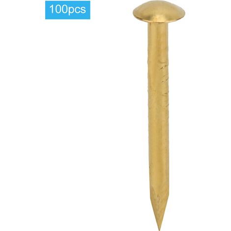 100 Stück Vintage-messingnägel Mit Rundkopf (18 Mm) Für Diy- Und Bastelprojekte, Befestigungszubehör