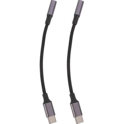 Universeller Usb-typ-c-auf-3,5-mm-kopfhöreranschluss-adapter (2er-pack) – 12,50 X 1,00 X 1,00 Cm – Dunkelgrau