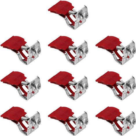 Set Mit 10 Bohrfreien Befestigungsclips, Halterungen Und Klemmen Für Küchenspülen – 4,50 X 2,50 X 2,00 Cm – Dunkelrot