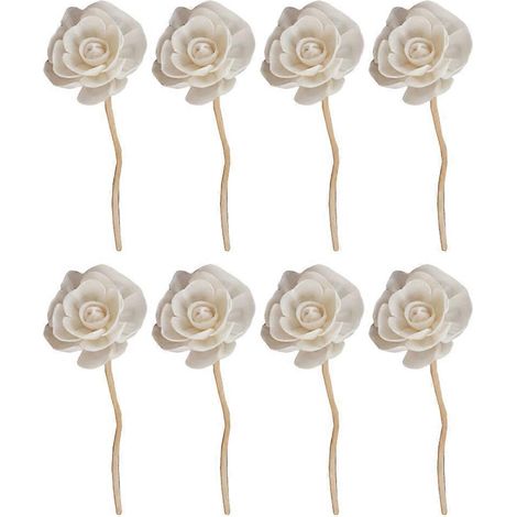 Set Mit 8 Rattanstäben Für Die Aromatherapie, Aromatherapie-zubehör, Blühender Rattan – 21 X 5 Cm – Elfenbein