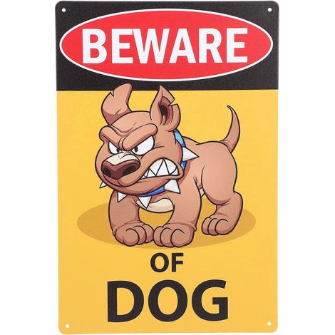 „vorsicht Hund“-schild Für Garten Oder Hof – Warnschild – Schmiedeeisen, Lackiert – 30,2 X 20,1 X 0,2 Cm