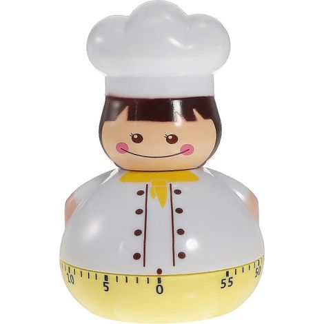 Mini Chef Design Mechanischer Timer, Küchentimer, Kochzeitmanager, Kocherinnerung, Countdown-timer Für Hartgekochte Eier (eigelb) – 9,5 X 6,5 Cm – Gelb
