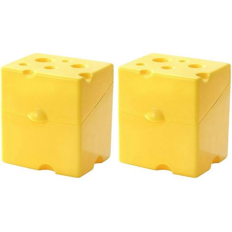 Luftdichter Aufbewahrungsbehälter Für 2 Käsescheiben – 10,50 X 10,00 X 8,00 Cm – Gelb