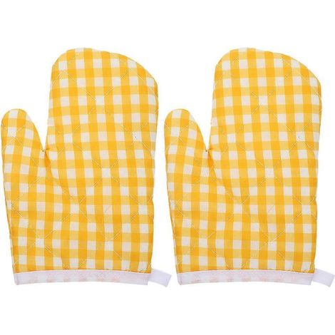 Set Mit 2 Hitzebeständigen Ofenhandschuhen – 17,00 X 12,00 X 1,00 Cm – Gelb