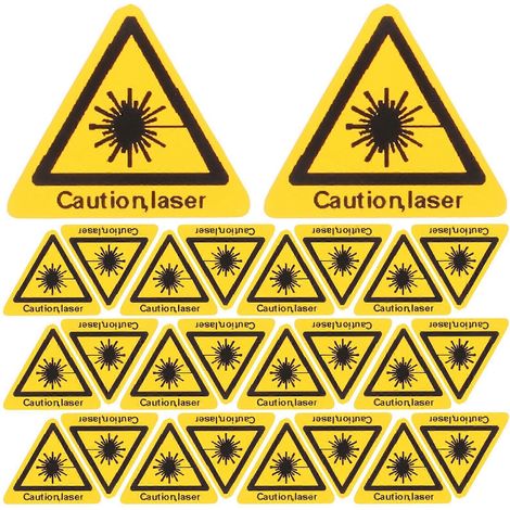 50 Sicherheitsaufkleber „vorsicht“, Laser-warnschilder, Laser-warnschilder – 1,50 X 1,50 X 0,01 Cm