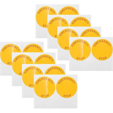 Aufkleberbögen Für Not-aus-schilder – Not-aus-schilder Für Industriemaschinen – 6,20 X 6,20 X 0,01 Cm