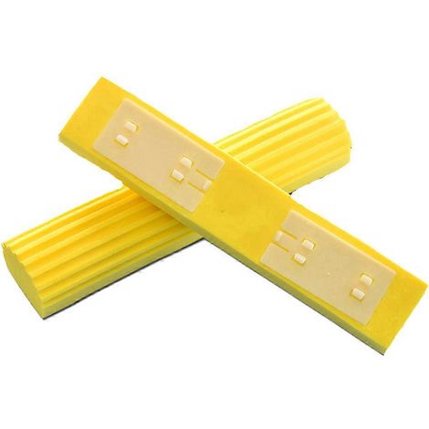Set Mit 2 Wasserabsorbierenden Schwammmoppköpfen Zur Reinigung Von Böden In Küche Und Haushalt. – 27,00 X 6,00 X 5,00 Cm – Gelb
