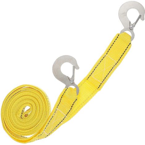 Abschleppseil Für Fahrzeuge, Tragbares Abschleppseil Mit Haken Für Den Außenbereich, Gurt Für Auto Oder Anhänger – 400 X 4 Cm – Gelb