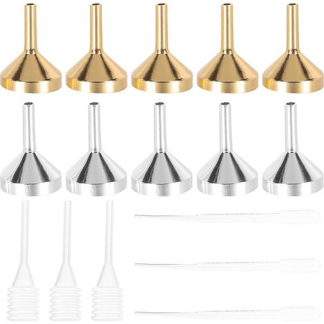 Set Tragbarer Metalltrichter Zum Umfüllen Von Ätherischen Ölen Und Parfums Mit Pipette – 2,50 X 1,80 X 1,80 Cm