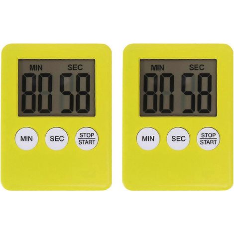Simplicity 2er-pack Tragbare Digitale Timer Für Schüler, Ausbildung, Kochen Und Backen (gelb)