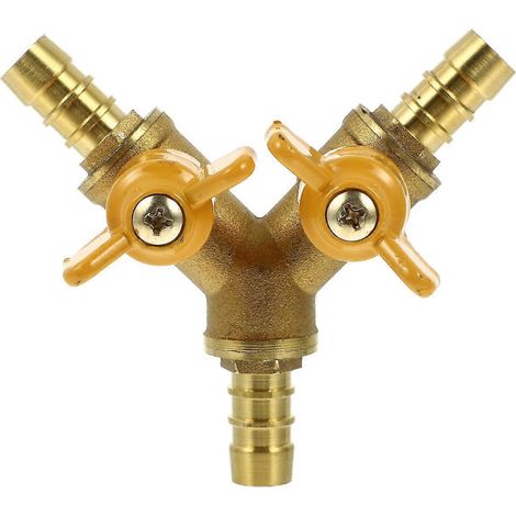 Professioneller 2-wege-y-verbinder, Y-förmige Kugelhähne, 3-wege-rohrverteiler Aus Messing – 8 X 7,3 X 4 Cm – Gelb