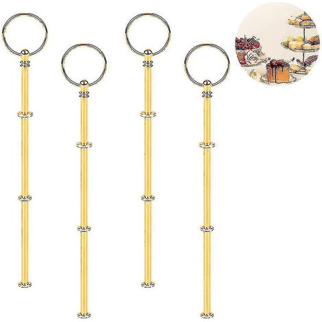 Set Mit 4 Zubehörteilen Für Eine 3-stöckige Etagere, Goldene 3-stöckige Etagere
