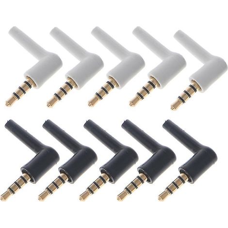 10 Stück 3,5 Mm 90° Vergoldete 3/4-polige Stereo-miniklinkenstecker (männlich)
