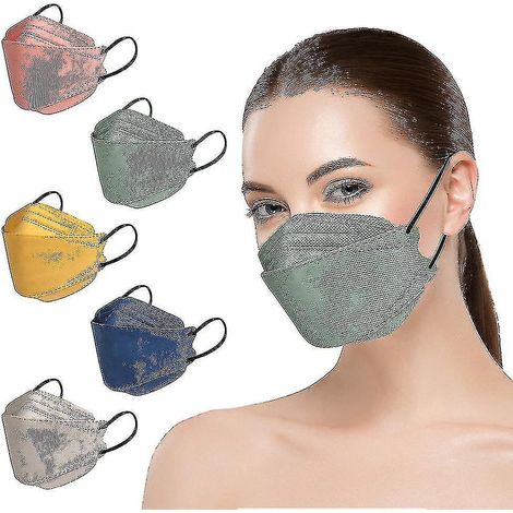 Packung Mit 50 Kn95-masken, Morandi Ffp2-schutzmasken Für Erwachsene, Kf94-4-lagige Schutzmasken, Gelb