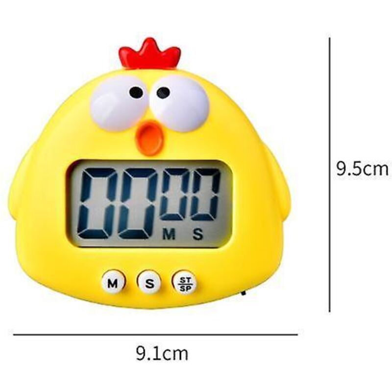 Niedlicher Gelber Küchentimer In Hühnerform, Eiförmiger Mechanischer Timer Zum Kochen Und Backen
