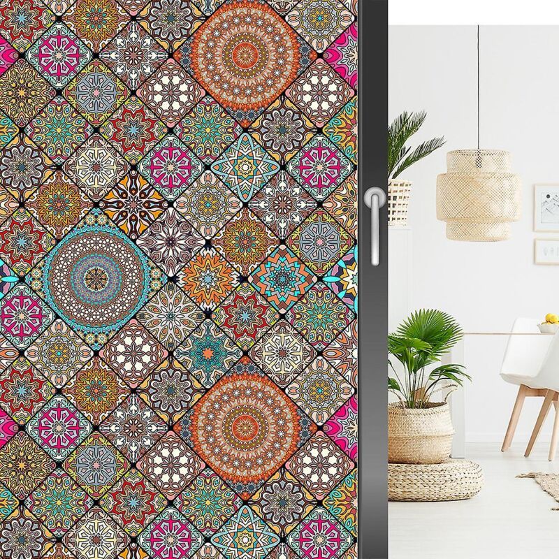 Verdunkelungsfolie Für Duschtüren – Selbstklebende Vinylfolie Mit Buntglasoptik – Wärme- Und Uv-schutz – 44,5 X 200 Cm