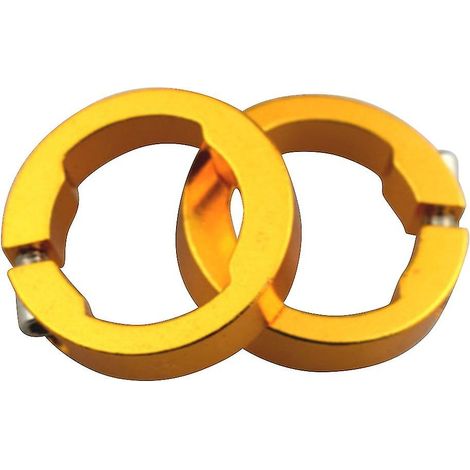 Set Mit 2 Gelben Fahrradlenker-befestigungsringen - Sicherungsringe Aus Aluminiumlegierung