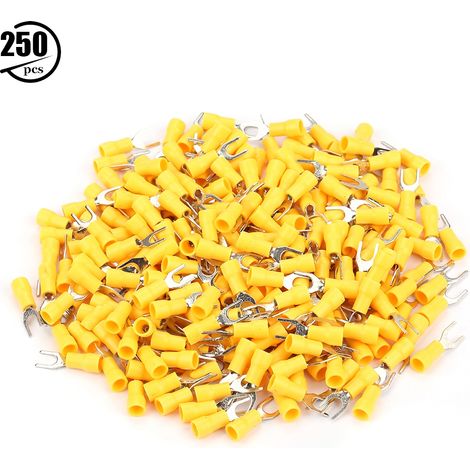 250 Stück Isolierte Crimp-gabelklemmen – Gelb