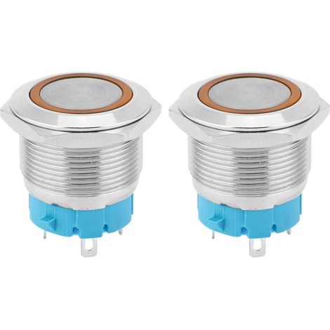 Selbstverriegelnde, Beleuchtete 4-polige Drucktaster 22 Mm Ip65 Für Boot Und Auto (gelb, 3-6 Vdc)