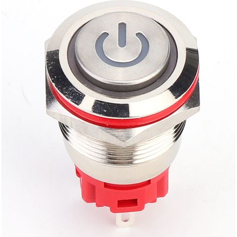 19-mm-metall-drucktaster, 1 Schließer, 1 Öffner, Selbstverriegelnd, Dc 9–30 V, Mit Gelber Kontrollleuchte