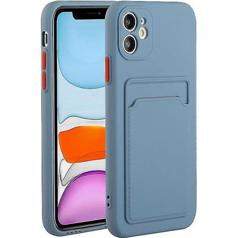 Graue, Stoßfeste Tpu-schutzhülle Mit Kartenfach Für Iphone 12