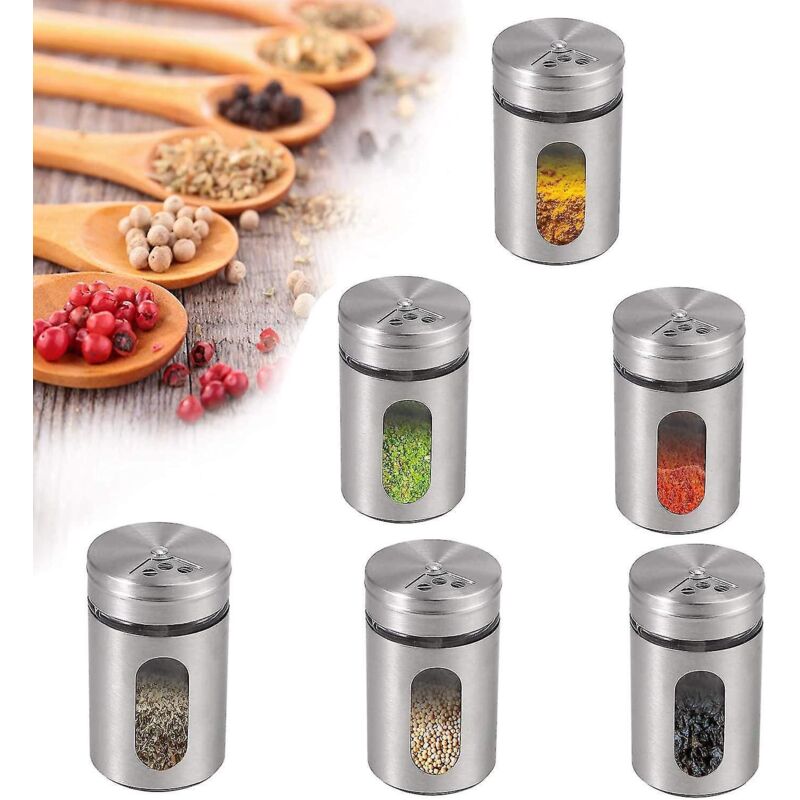 Set Mit 6 Smallbee Gewürzgläsern Aus Edelstahl, Ideal Zur Aufbewahrung Ihrer Grillgewürze.