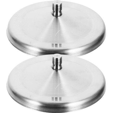 Set Mit 2 Robusten, Staubdichten Silikondeckeln Aus Edelstahl (silber, 10 Cm Durchmesser) – 10,00 X 10,00 X 3,20 Cm – Silber