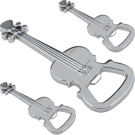 Set Aus 3 Flaschenöffnern Aus Metall In Gitarrenform, Dekorative Schlüsselanhänger – 8,8 X 3,2 X 0,2 Cm