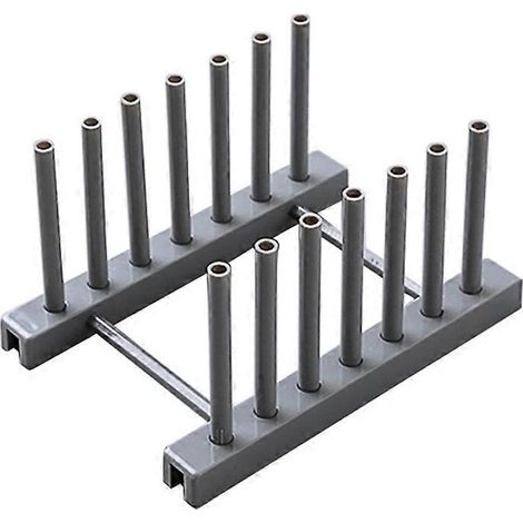 Abtropfgestell Aus Kunststoff, Tellerhalter, Deckelhalter, Deckelorganizer (grau) – 17,00 X 12,00 X 9,50 Cm – Grau