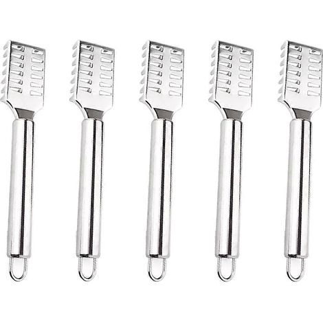 Set Mit 5 Fischschuppenschabern Aus Edelstahl, Küchenutensil Für Den Haushalt (silber) – 19 X 3,3 X 1 Cm – Silber