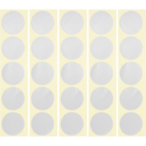 100 Zahnradförmige Verschlussaufkleber Für Umschläge, Urkunden Und Akten – 5 X 5 Cm – Silber
