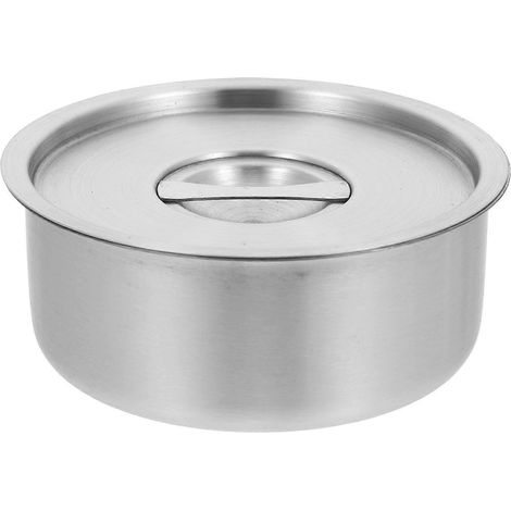 Eierkocher, Suppenbehälter, Edelstahlschüssel Mit Deckel, Babynahrungsschüssel – 12 X 12 X 5,5 Cm – Silber