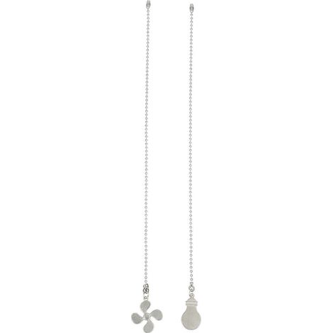 Set Mit 2 Ketten Zur Verlängerung Von Deckenleuchten, Deckenventilatoren, Kronleuchtern Oder Pendelleuchten. – 36 X 2,5 X 0,2 Cm – Silber