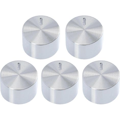 Set Mit 5 Hochwertigen Brennerreglerknöpfen Für Herde, Aus Aluminiumlegierung. – 3,5 X 3,5 Cm – Silber