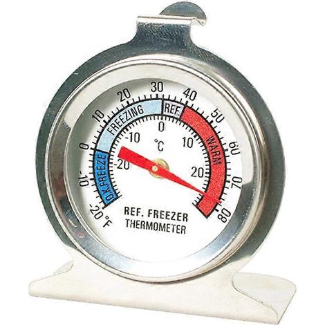 Großes Edelstahl-thermometer Für Kühlschrank/gefrierschrank Mit Großem Zifferblatt – Silber