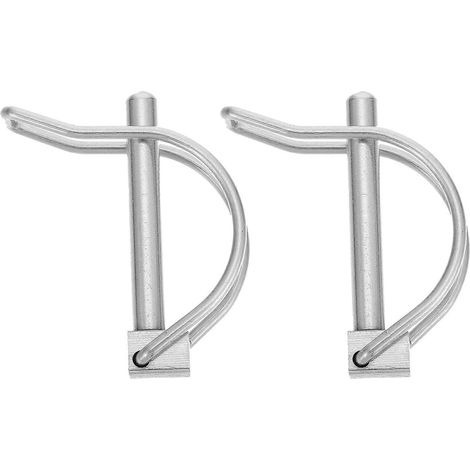 Set Mit 2 Schnellverschluss-sicherheitsclips Für Anhängerkupplungen, Geeignet Für Boote Oder Ladung. – 5 X 3,5 X 1,5 Cm – Silber