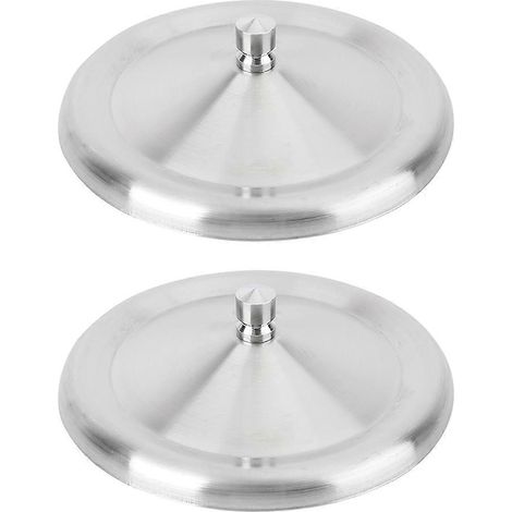 Set Mit 2 Runden Edelstahl-tassendeckeln, Staubdicht Und Wärmespeichernd. – 8,5 X 8,5 Cm – Silber
