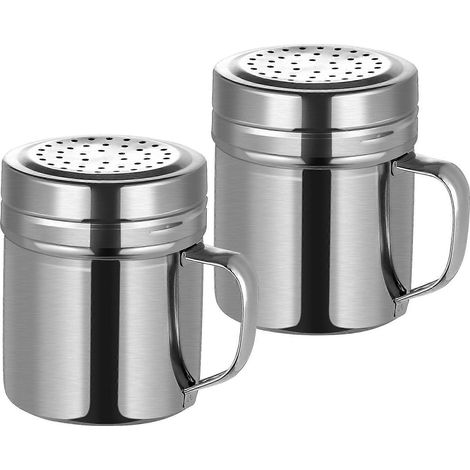 Bestonzon Set Aus 2 Edelstahl-gewürzstreuern Mit Griff, Luftdichter Behälter Für Gewürze Und Aromen, Ideal Für Zuhause, Küche Und Restaurants.