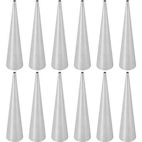 12 Kegelförmige Gebäckformen Aus Edelstahl, Konische Formen Für Teigrollen, Spiralgebäckwerkzeug – 12,30 X 2,80 X 2,80 Cm