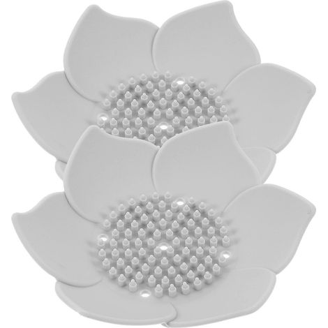 Set Aus 2 Blumenförmigen Seifenschalen, Selbstentleerender Seifenhalter Und Seifenbehälter Für Den Haushalt – Grau